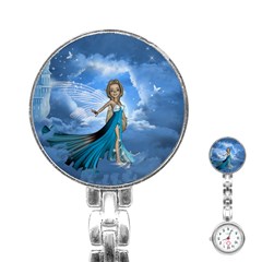 Cute Fairy In The Sky Stainless Steel Nurses Watch by FantasyWorld7