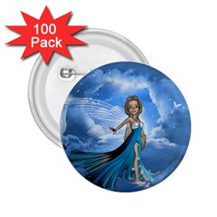 Cute Fairy In The Sky 2 25  Buttons (100 Pack)  by FantasyWorld7