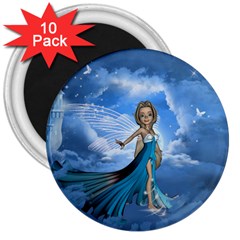 Cute Fairy In The Sky 3  Magnets (10 Pack)  by FantasyWorld7