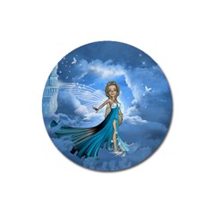 Cute Fairy In The Sky Magnet 3  (round) by FantasyWorld7