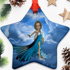 Cute Fairy In The Sky Star Ornament (two Sides) by FantasyWorld7