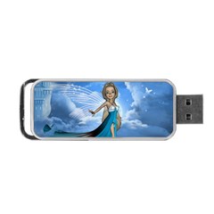 Cute Fairy In The Sky Portable Usb Flash (one Side) by FantasyWorld7