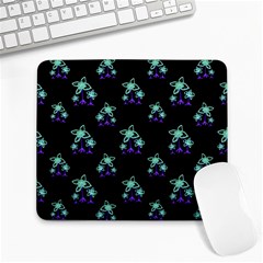 Dark Floral Drawing Print Pattern Large Mousepads by dflcprintsclothing