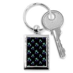 Dark Floral Drawing Print Pattern Key Chains (rectangle)  by dflcprintsclothing