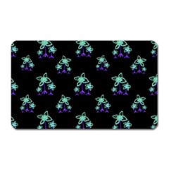 Dark Floral Drawing Print Pattern Magnet (rectangular) by dflcprintsclothing