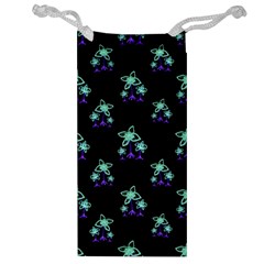 Dark Floral Drawing Print Pattern Jewelry Bag by dflcprintsclothing