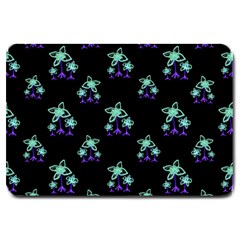 Dark Floral Drawing Print Pattern Large Doormat  by dflcprintsclothing