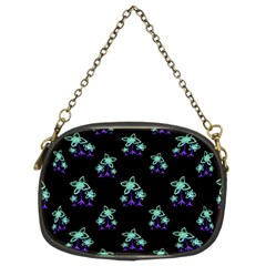 Dark Floral Drawing Print Pattern Chain Purse (two Sides) by dflcprintsclothing