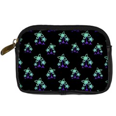 Dark Floral Drawing Print Pattern Digital Camera Leather Case by dflcprintsclothing