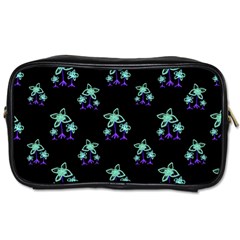 Dark Floral Drawing Print Pattern Toiletries Bag (one Side)