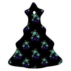 Dark Floral Drawing Print Pattern Ornament (christmas Tree)  by dflcprintsclothing