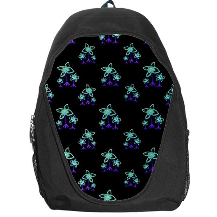 Dark Floral Drawing Print Pattern Backpack Bag