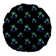 Dark Floral Drawing Print Pattern Large 18  Premium Round Cushions by dflcprintsclothing