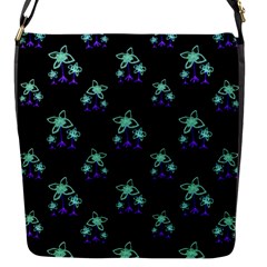 Dark Floral Drawing Print Pattern Flap Closure Messenger Bag (s) by dflcprintsclothing