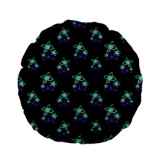 Dark Floral Drawing Print Pattern Standard 15  Premium Flano Round Cushions by dflcprintsclothing