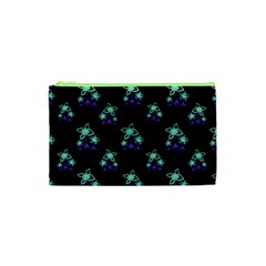 Dark Floral Drawing Print Pattern Cosmetic Bag (xs) by dflcprintsclothing