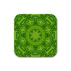 Spring Flower Joy Rubber Square Coaster (4 Pack)  by pepitasart