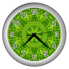 Spring Flower Joy Wall Clock (silver) by pepitasart