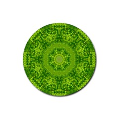 Spring Flower Joy Rubber Coaster (round)  by pepitasart