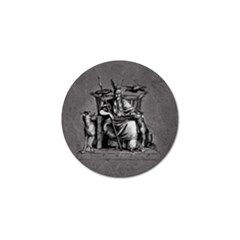 Odin On His Throne With Ravens Wolf On Black Stone Texture Golf Ball Marker by snek