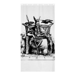 Odin on his Throne with ravens wolf on black stone texture Shower Curtain 36  x 72  (Stall)  Curtain(36 X72 ) - 33.26 x66.24  Curtain(36 X72 )