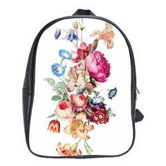 Les Fleurs Artificielles - Vintage Design School Bag (xl) by WensdaiAmbrose