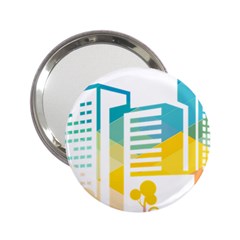 Silhouette Cityscape Building Icon Color City 2 25  Handbag Mirrors by Sudhe