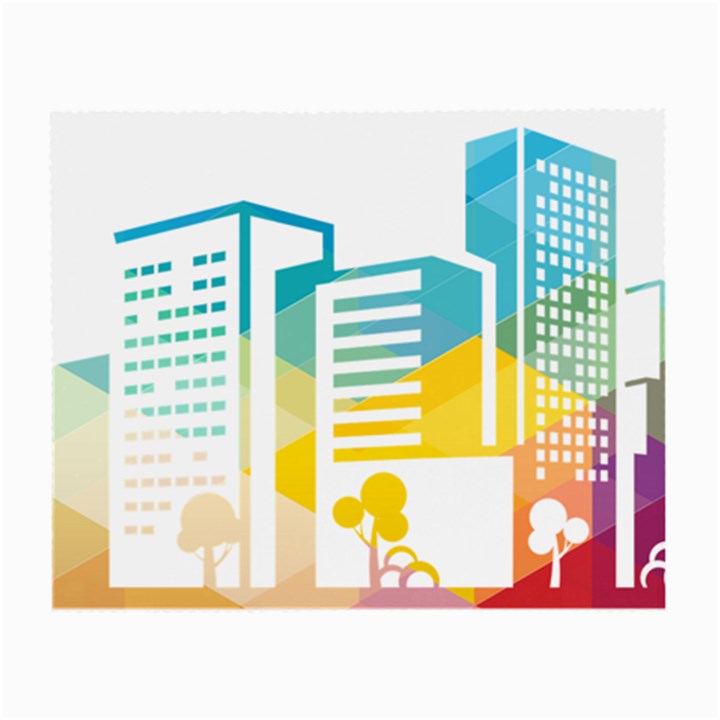 Silhouette Cityscape Building Icon Color City Small Glasses Cloth