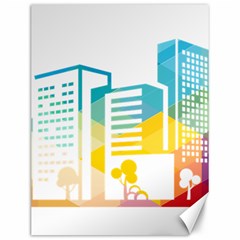 Silhouette Cityscape Building Icon Color City Canvas 12  X 16  by Sudhe