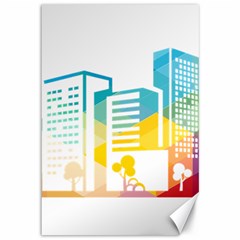 Silhouette Cityscape Building Icon Color City Canvas 12  X 18  by Sudhe