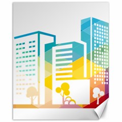 Silhouette Cityscape Building Icon Color City Canvas 16  X 20  by Sudhe