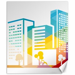 Silhouette Cityscape Building Icon Color City Canvas 20  X 24  by Sudhe