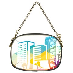 Silhouette Cityscape Building Icon Color City Chain Purse (one Side) by Sudhe