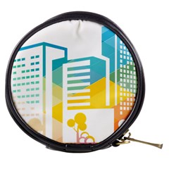 Silhouette Cityscape Building Icon Color City Mini Makeup Bag by Sudhe