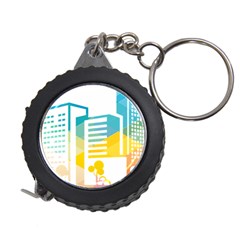 Silhouette Cityscape Building Icon Color City Measuring Tape by Sudhe