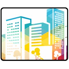 Silhouette Cityscape Building Icon Color City Fleece Blanket (medium)  by Sudhe