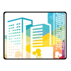 Silhouette Cityscape Building Icon Color City Fleece Blanket (small) by Sudhe