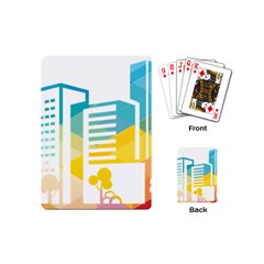 Silhouette Cityscape Building Icon Color City Playing Cards (mini) by Sudhe