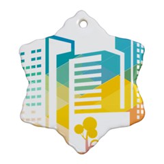 Silhouette Cityscape Building Icon Color City Ornament (snowflake) by Sudhe