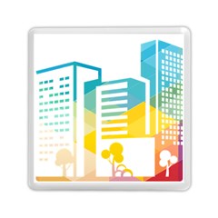 Silhouette Cityscape Building Icon Color City Memory Card Reader (square) by Sudhe