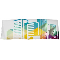 Silhouette Cityscape Building Icon Color City Body Pillow Case Dakimakura (two Sides) by Sudhe