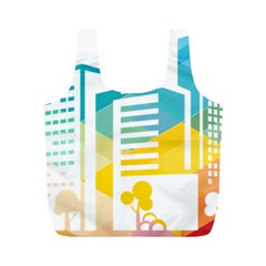 Silhouette Cityscape Building Icon Color City Full Print Recycle Bag (m) by Sudhe