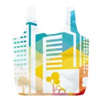 Silhouette Cityscape Building Icon Color City Full Print Recycle Bag (L) Back