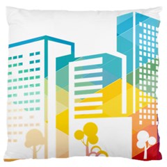 Silhouette Cityscape Building Icon Color City Large Flano Cushion Case (one Side) by Sudhe