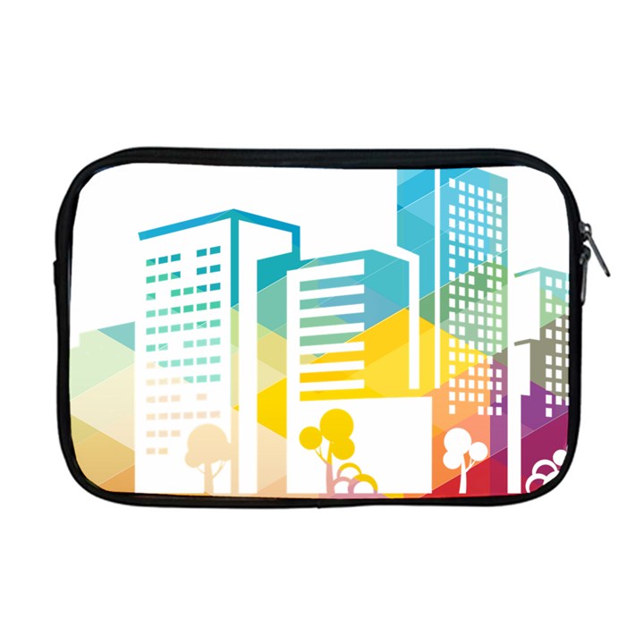 Silhouette Cityscape Building Icon Color City Apple MacBook Pro 17  Zipper Case