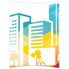 Silhouette Cityscape Building Icon Color City Back Support Cushion by Sudhe