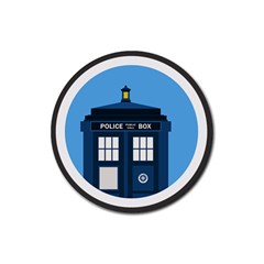 Doctor Who Tardis Rubber Coaster (round)  by Sudhe