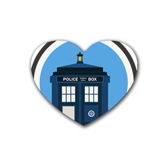 Doctor Who Tardis Rubber Coaster (heart)  by Sudhe