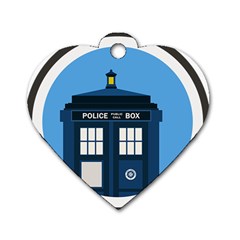 Doctor Who Tardis Dog Tag Heart (two Sides) by Sudhe