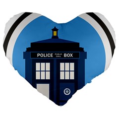 Doctor Who Tardis Large 19  Premium Heart Shape Cushions by Sudhe